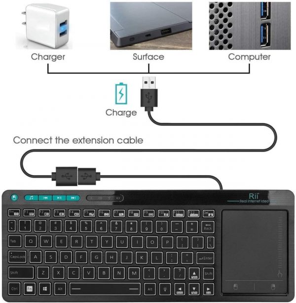 کیبرد وایرلس Rii MultiMedia Wireless Keyboard آکبند